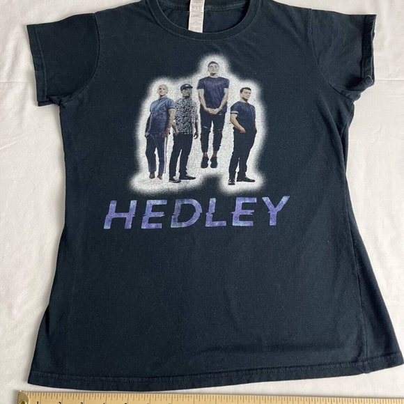 Gildan T-Shirt Top Women Size M Black Hedley Canadian Tour 2016 Crew Neck Cotton - Picture 3 of 6